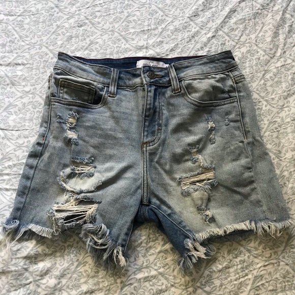 Carly Jean Los Angeles Pants - CJLA distressed denim shorts